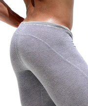 RUFSKIN 3/4 Length Lounge Tight Legging BALFOUR Perforated Stretch Cotton Grey2