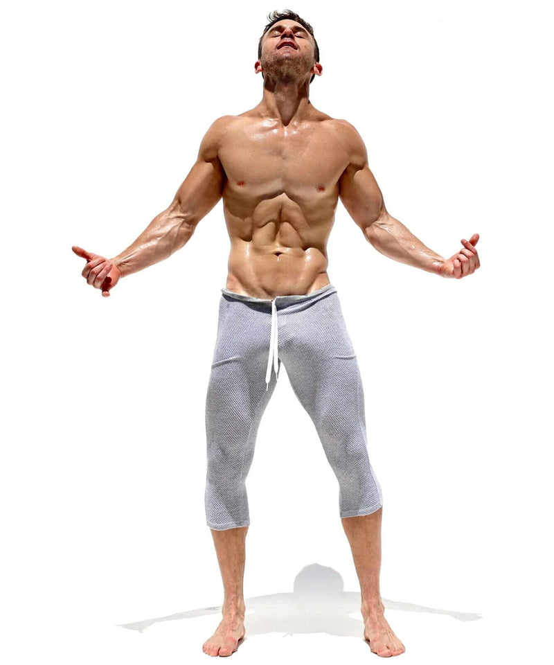 RUFSKIN 3/4 Length Lounge Tight Legging BALFOUR Perforated Stretch Cotton Grey5