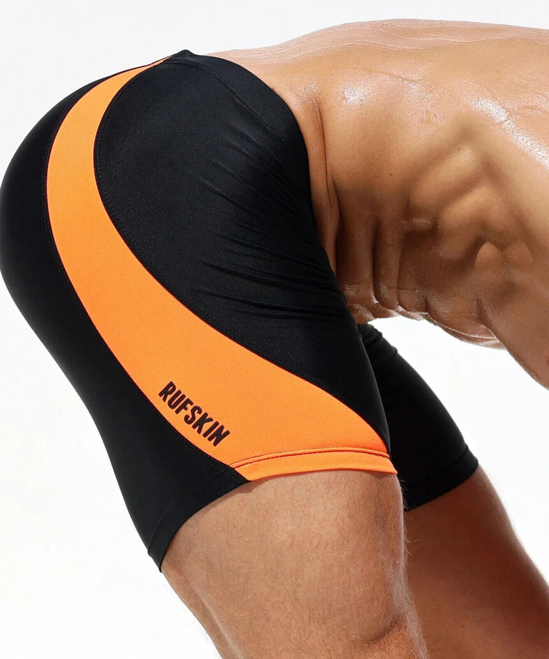 RUFSKIN Biker Shorts HADDOCK Premium Stretch Nylon Black/Orange 772