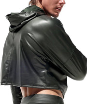 RUFSKIN Cropped Top Long Sleeve Hoodie BUSBY Salamander Black Ram Head Rivet