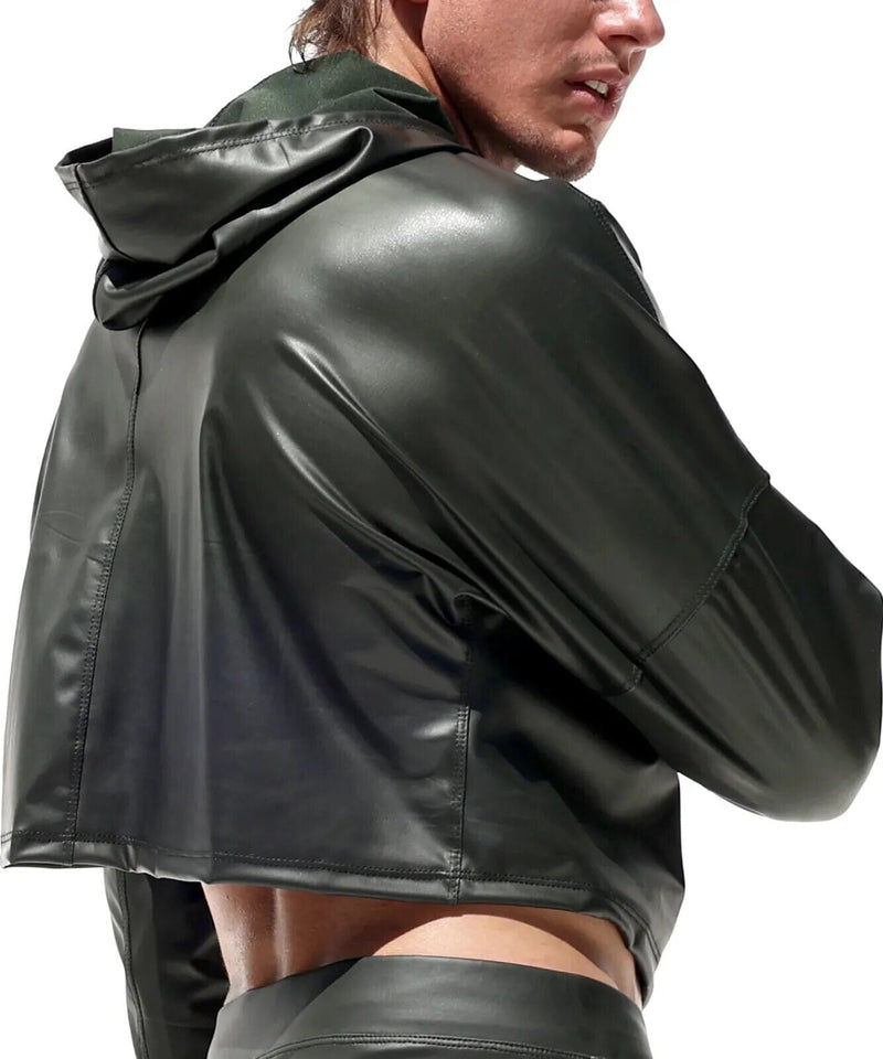 RUFSKIN Cropped Top Long Sleeve Hoodie BUSBY Salamander Black Ram Head Rivet