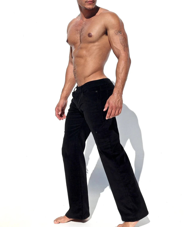 RUFSKIN Pants MAGNUS Black Stretch Corduroy Low - Rise Mildly Relaxed Leg 11