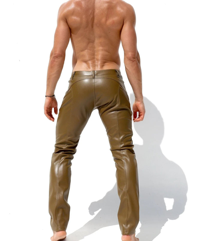 RUFSKIN Slim - Fit Straight - Leg Pants BRUNO Premium Leatherette Pant in Olive5