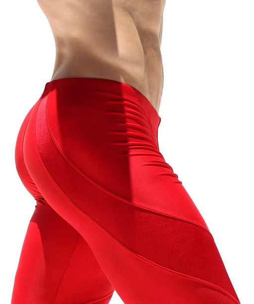 RUFSKIN Sport Leggings LEWIS Premium Shape Retention Stretch Nylon Red 412