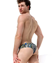 RUFSKIN's Signature Swim Briefs CHEETAH Cheeky Cut Print Microfiber Swimwear 492