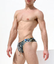 RUFSKIN's Signature Swim Briefs CHEETAH Cheeky Cut Print Microfiber Swimwear 493