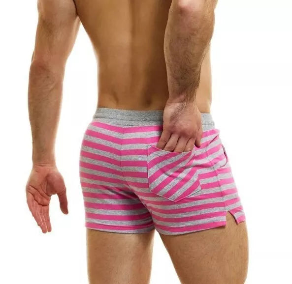 Modus Vivendi Exclusive Shorts Slim Fit Drawstrings Fushia Striped Short 23221-1