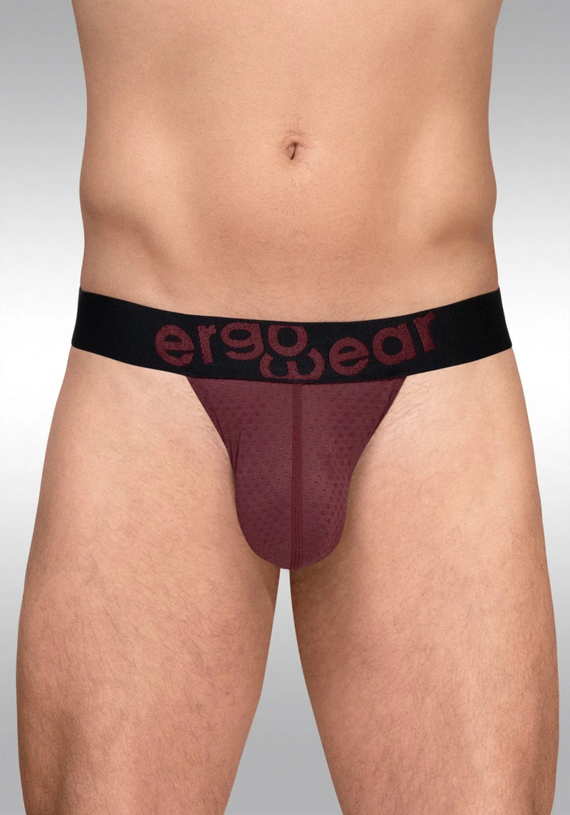 ErgoWear G-String MAX Flow Micro Perforated Mesh Thong in Burgundy 1793 102
