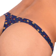 S SMU Sensual Floral Explosion Blue Thong 33733 MX156