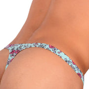 S SMU Sensual Floral Explosion Turquoise Thong 33681 MX156