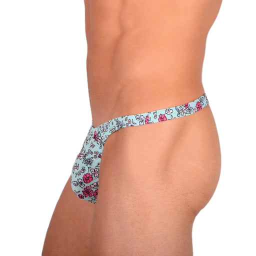 S SMU Sensual Floral Explosion Turquoise Thong 33681 MX152