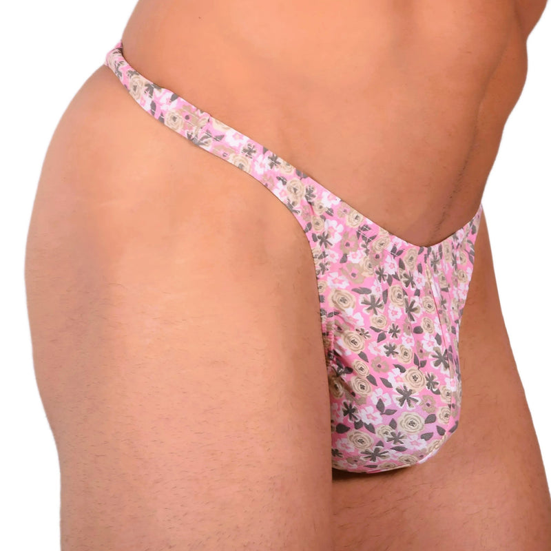 S SMU Sensual Floral Pink Thong 33639 MX146