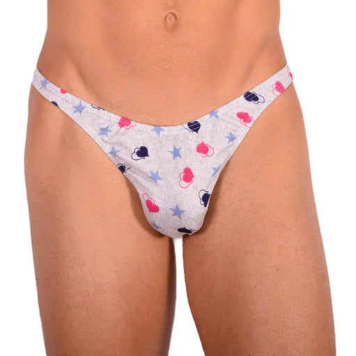 S SMU Sensual Grey Hearts Thong 33677 MX151