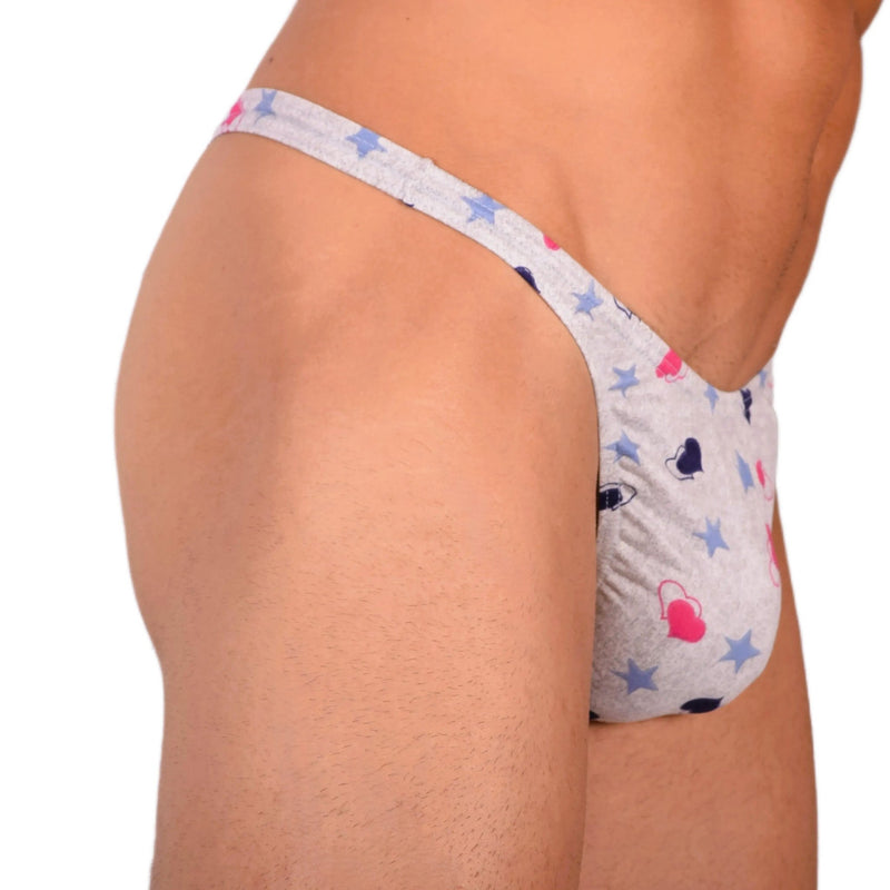 S SMU Sensual Grey Hearts Thong 33677 MX153