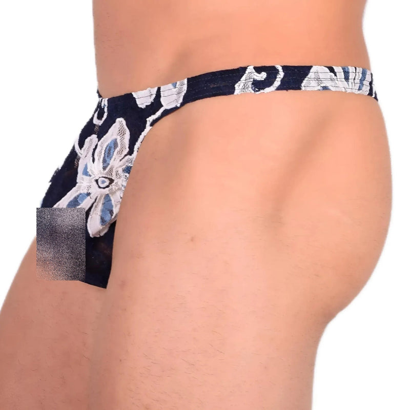 S SMU Sensual Thong Floral Blue/White 33574 MX133