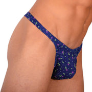 S SMU Sexy Blue Flowers Thong 33728 MX156