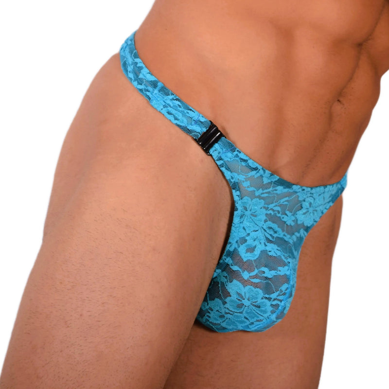 S SMU Sexy Detachable C - Thru Turquoise Thong 33822 MX176