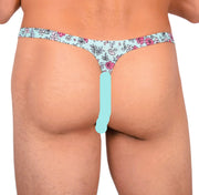 S SMU Sexy Turquoise Floral Explosion Thong 33647 MX144