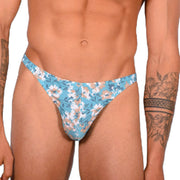 S SMU Sexy Turquoise Floral Explosion Thong 33654 MX144