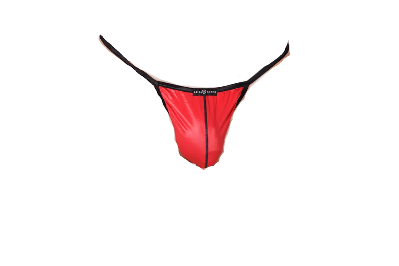 GREGG HOMME Boytoy String With T-Back Very Light Fabric in Red 95014 157