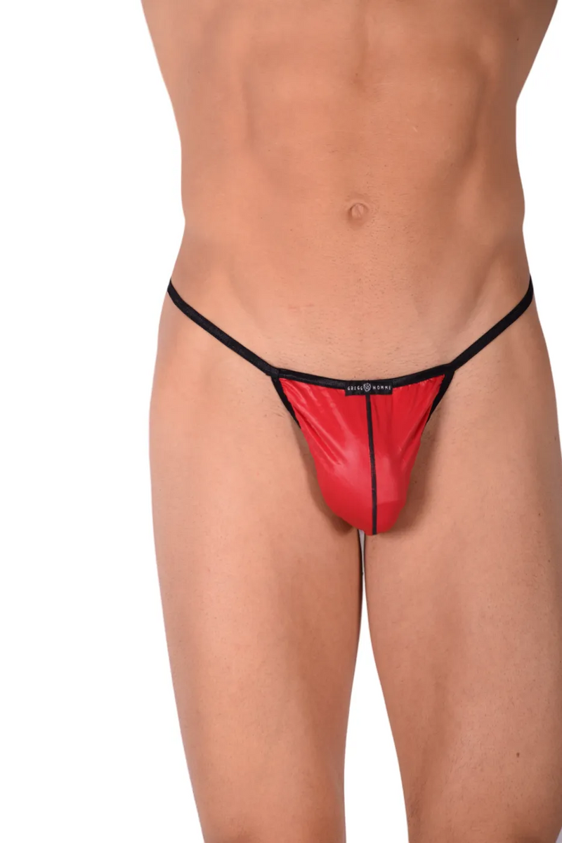 GREGG HOMME Boytoy String With T-Back Very Light Fabric in Red 95014 157