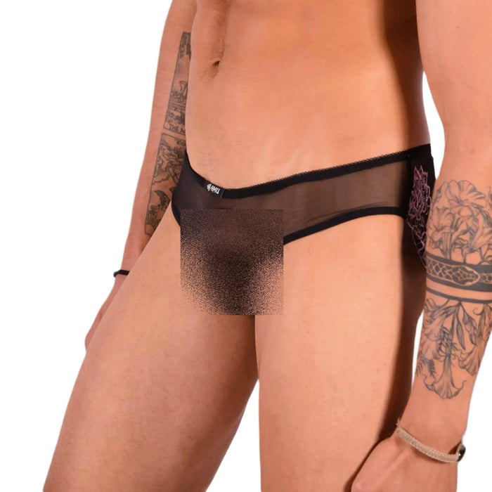 XS SMU Aristocrat C-Thru Lace Brief Black/Blue 33606 MX14