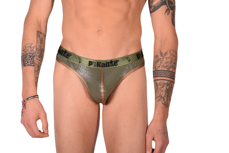 Pikante Sensual Shinny Thong Sherlock Olive Green 8053 2