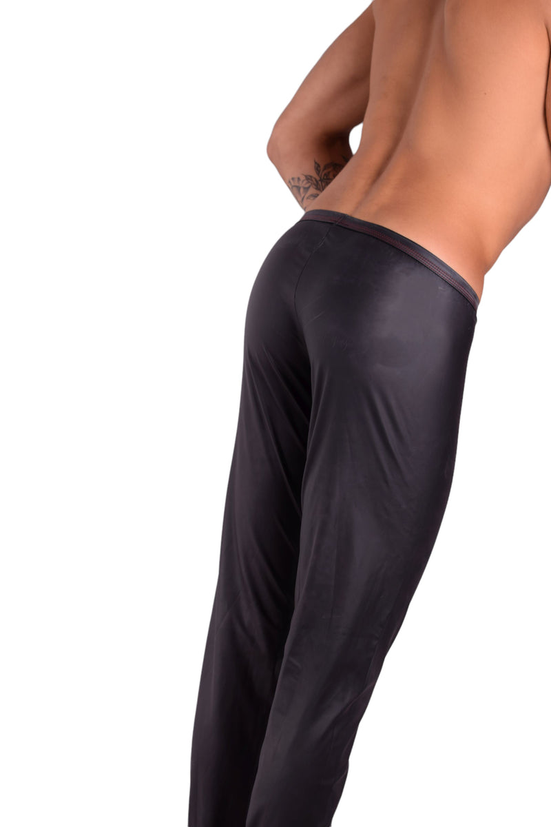 WOJOER Legging Synlex Latex-Look Legging Black Matt Red 331W421 9