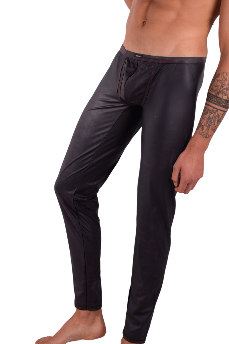 WOJOER Legging Synlex Latex-Look Legging Black Matt Red 331W421 9