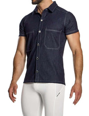 Shirt Modus Vivendi Raw Denim Casual Buttons - Down Shirts Blue 11442 B441