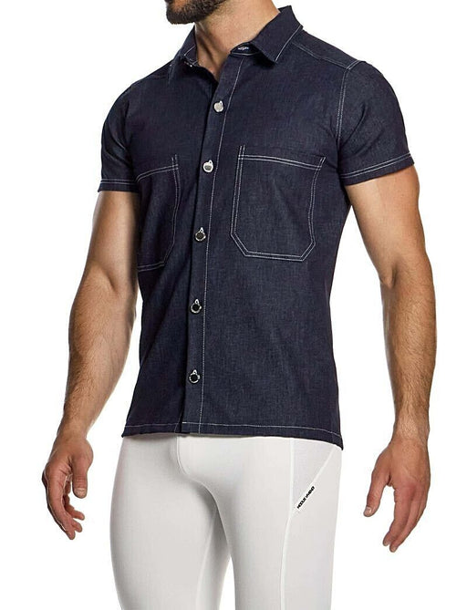Shirt Modus Vivendi Raw Denim Casual Buttons - Down Shirts Blue 11442 B441