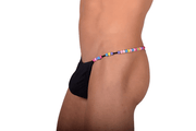 S/M SMU Black Thong colorful decoration 28''32'' Waist MX10 1005636