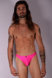 S/M SMU Mens Silky Swim Thong Pink 33425 MX114