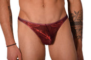 S/M SMU Mens Underwear Thong Sheer Red 33338 MX111