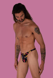 S/M SMU Mens Underwear Thong Speed Bows Printed 33345 MX113