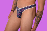 S/M SMU Mens Underwear Thong Tanga Flowers 33330 MX112