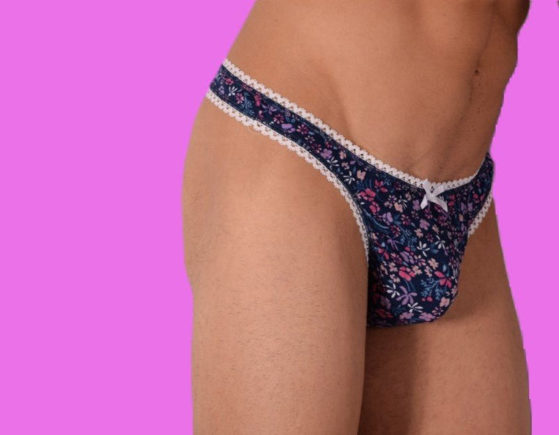 S/M SMU Mens Underwear Thong Tanga Flowers 33330 MX116