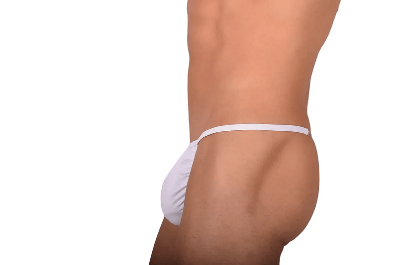 S/M SMU String Thong White Rhinestones Butterfly MX10 1005734