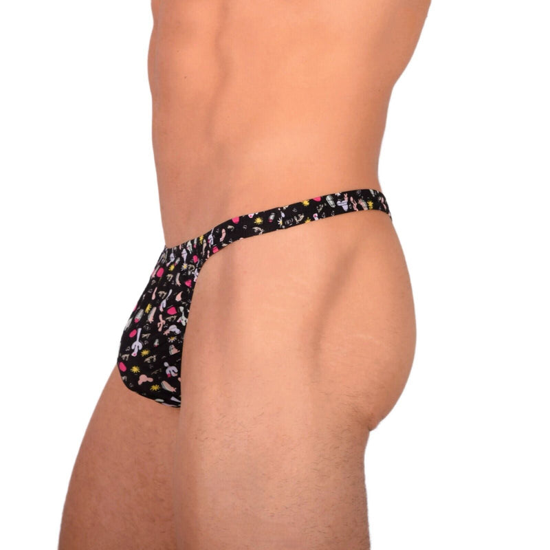 S/M SMU Tanning Walking around sheer Black Thong MX19 339802