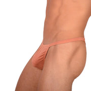 S/M Smu Tanning Walking around sheer Brown Thong MX19 339982