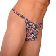 S/M SMU Tanning Walking around sheer Floral Thong MX19 339815