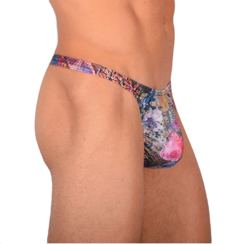 S/M SMU Tanning Walking around sheer Floral Thong MX19 339833