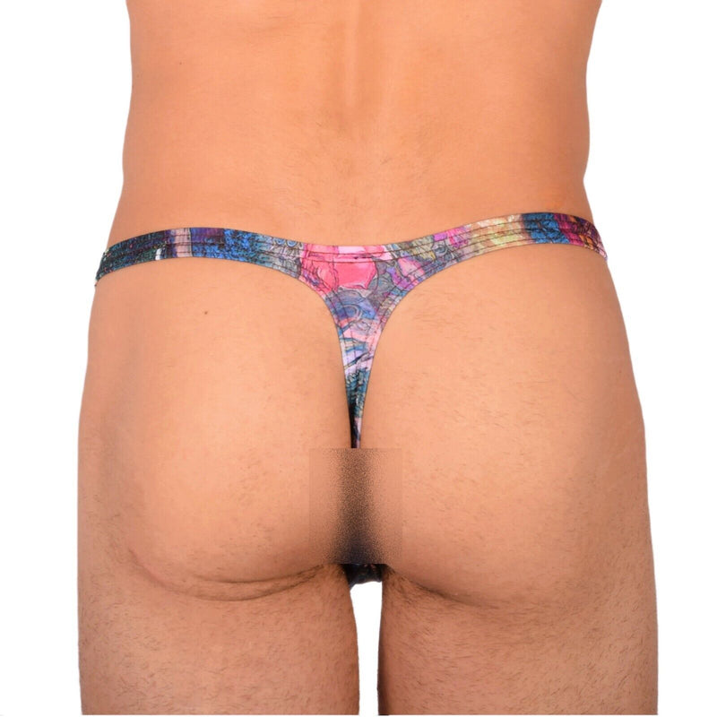 S/M SMU Tanning Walking around sheer Floral Thong MX19 339834