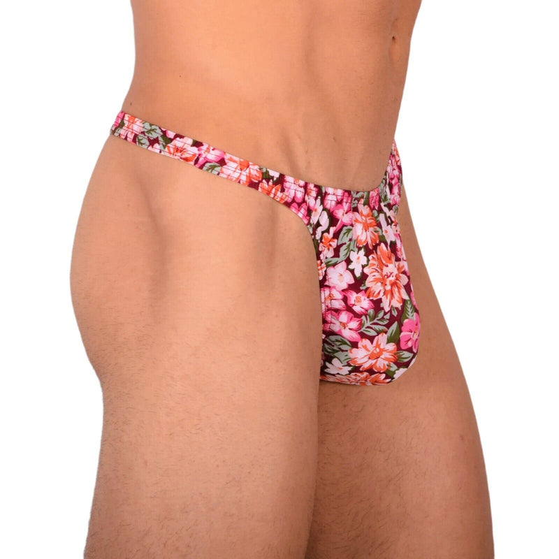 S/M SMU Tanning Walking around sheer Floral Thong MX19 339923