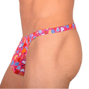 S/M SMU Tanning Walking around sheer Pink Hearts Thong MX19 339872