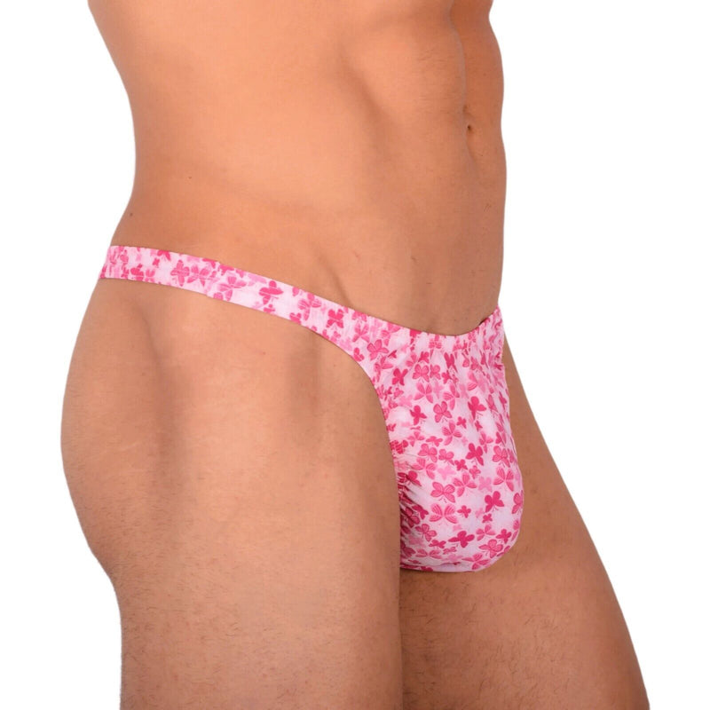 S/M SMU Tanning Walking around sheer Pink Thong MX19 340113