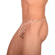 S/M SMU Tanning Walking around sheer Wildlife Brown Thong MX19 340092