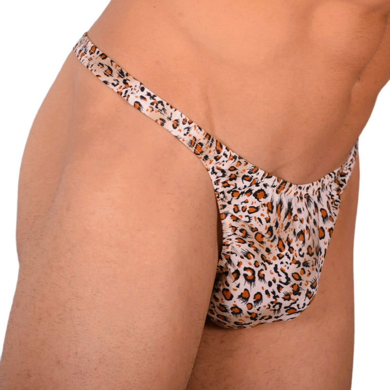 S/M SMU Tanning Walking around sheer Wildlife Brown Thong MX19 340165
