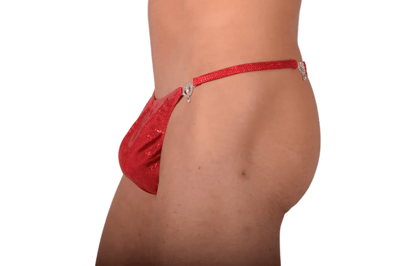 S/M SMU Thong Rhinestones Red 30''32'' Waist SX 1006565