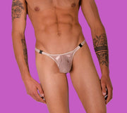 S/M Thong SMU Detachable Thongs Sheer Gold 33423 MX111